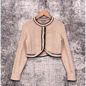 J. Crew Cream Cable Knit Cardigan